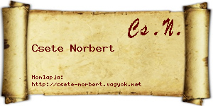 Csete Norbert névjegykártya